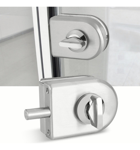 Chapa Para Puerta De Vidrio Baño 10-12mm Acero Inoxidable