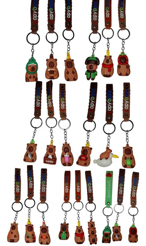 Llaveros De Capibara Carpincho Moda Silicona X15 Capibaras Surtidos