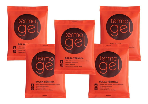  5 Bolsas De Gelo Termo Gel P/compressa Quente Ou Fria 350ml