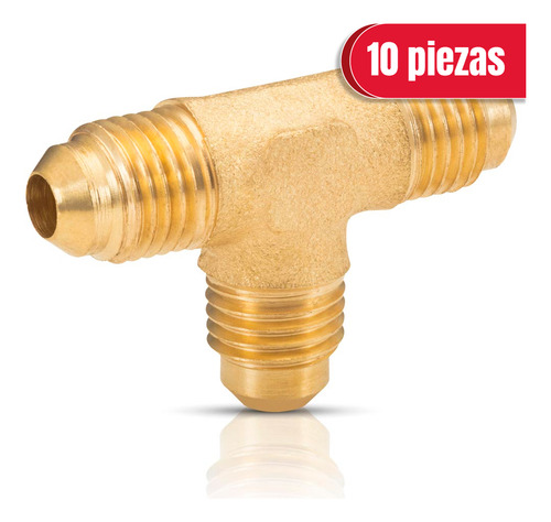 Tee Unión Flare 3/8 X 3/8 X 3/8 10 Pzas