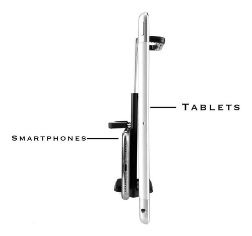 Imagen 9 de 10 de Soporte Clip Doble Para Celular Tablet Tripode Brazo Univers