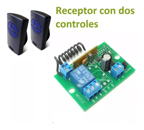 Kit Receptor Para Motór Portón Automático Con Dos Controles
