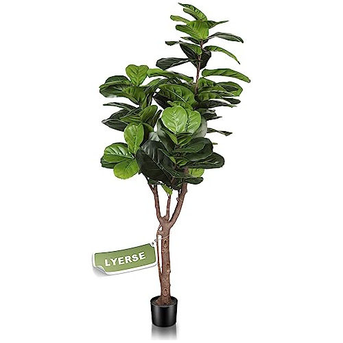 Árbol Artificial De Ficus Lyrata De 5 Pies, Falso Ficu...