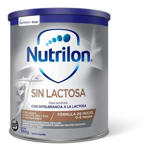 Imagen 2 de 3 de Nutrilon Sin Lactosa X 350grs. Leche En Polvo Infantil