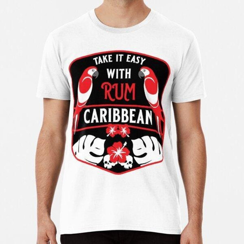 Remera Caribbean Islands Tropical Rum Parrot And Skull - Tro