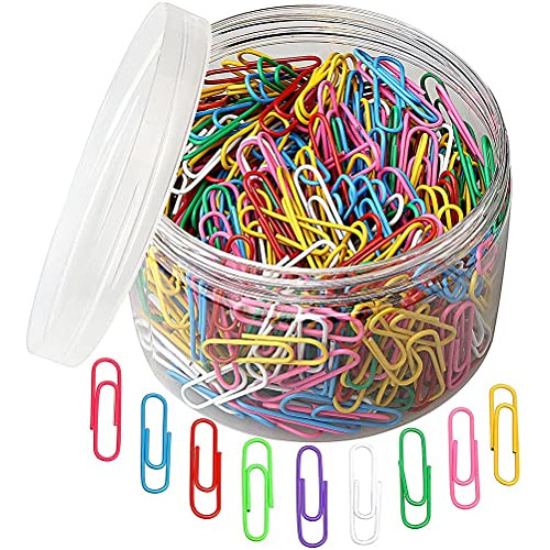 500 Pcs Clips De Papel De Colores, Medianos De 33 Mm/1....