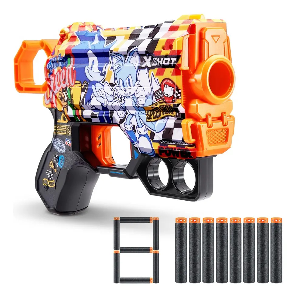 Lançador de Dardos X-Shot Skins Flux Sonic Super Speed Laranja e