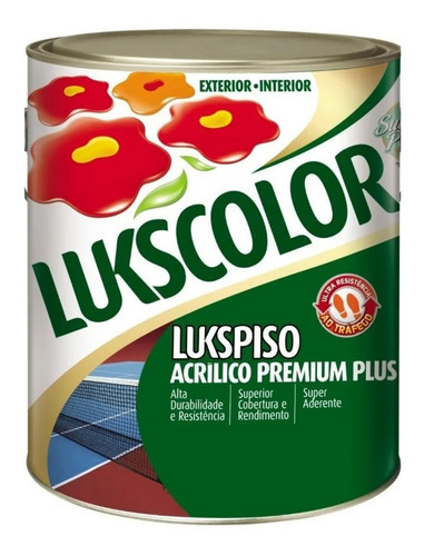 Tinta Parede Colorida Piso Lukspiso Acrílica 900ml 1/4 Cor Concreto