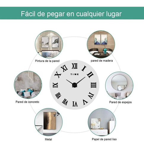 Imagen 3 de 10 de Reloj De Pared 3d Moderno Grande Adhesivo Diy De Acrílico