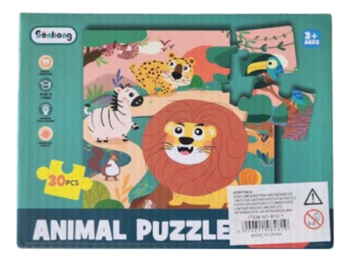 Puzzle Infantil 30 Pcs Animales - Piki.uy