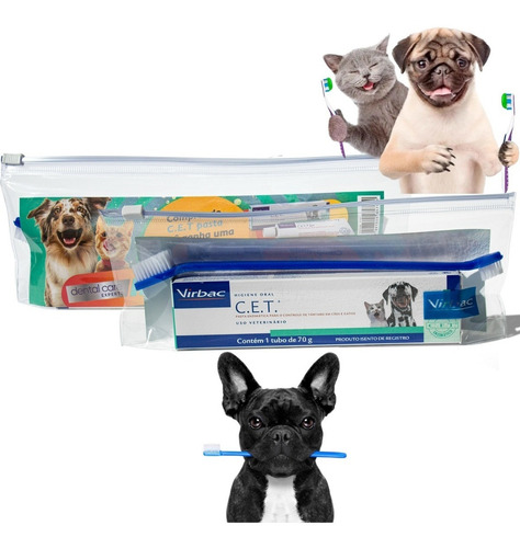 Kit Saúde Oral Virbac - C.e.t Pasta Com Necessaire E Escova