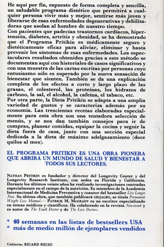 El Programa Pritikin De Dieta Y Ejercicios - Nuevo