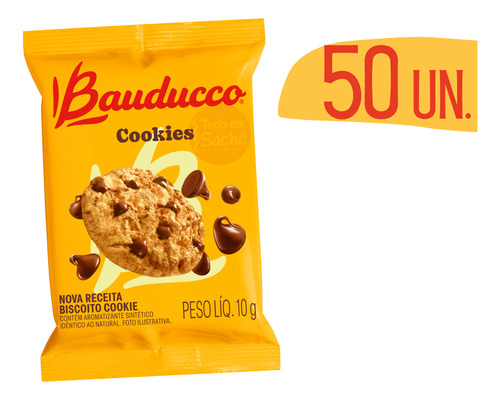 Biscoito Cookies Em Sache Bauducco 10g - 50 Und