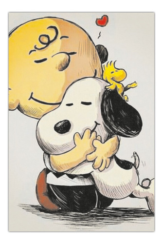 Quadro Em Mdf A3 Snoopy & Charlie Brown 001