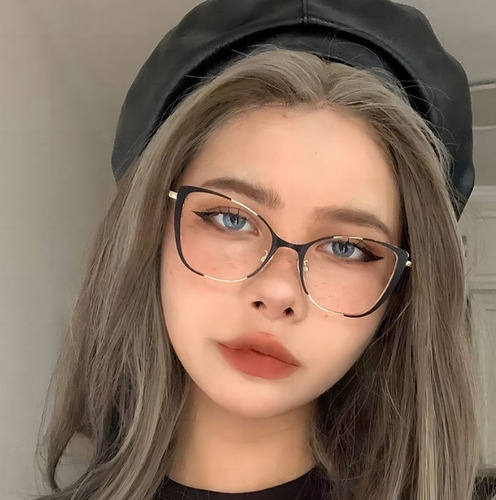 Mujer Lentes De Moda Transparentes Para Luz Azul Computadora