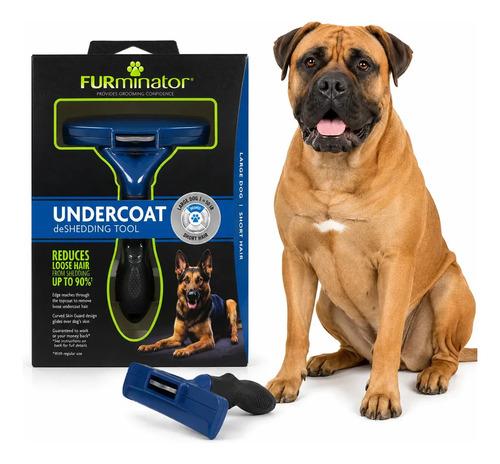 Escova Furminator Cães Porte Grande De Pelo Curto Full Cor Azul