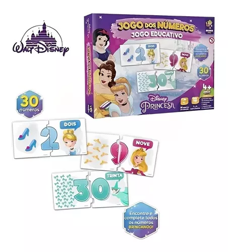 Jogo Educativo Números Disney Princesa 30 Unidades 2022 Mimo