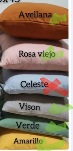 Almohadon Tusor Liso 45x45 Cmcon Cierre 3 Unidades