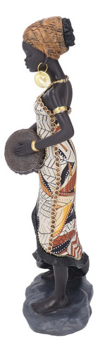 Perfecto Estatua De Tambor Africano Hecha A Mano Con