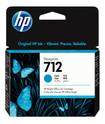 Imagen 2 de 5 de Combo Cartuchos Hp 712 Negro 80ml + Colores 29ml Original