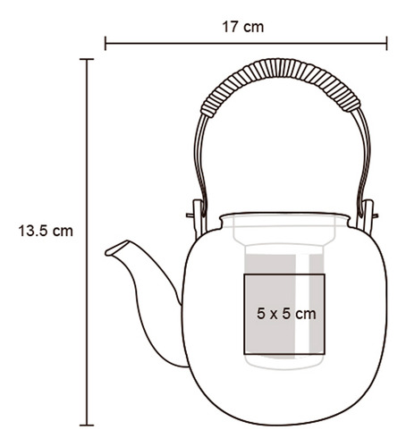 Tetera De Vidrio Con Infusor De 1200ml