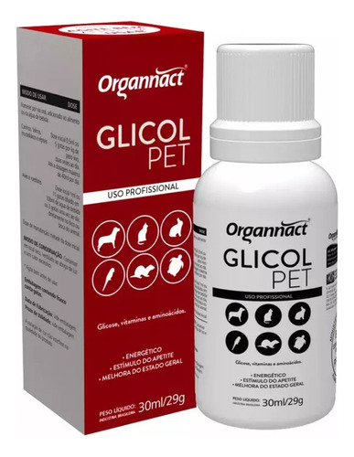 Glicol Pet Suplemento Vitaminico Organnact - 30 Ml