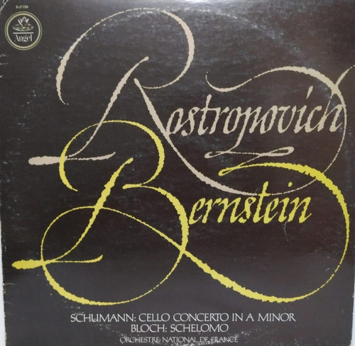 Rostropovich - Concerto In A Minor / Schelomo Lp Usa 1977