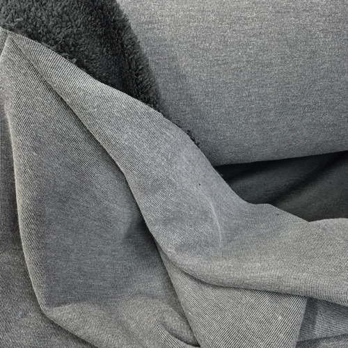 Tela Por Metro Darlon Vintage Con Corderito 1.55m De Ancho Gris Oscuro