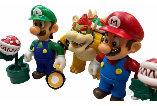 Super Mario Brothers Vs Bowser Figuras Con Luz Mario Luigi