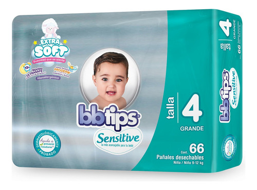 Pañales Bbtips Sensitive Etapa 4 unisex G