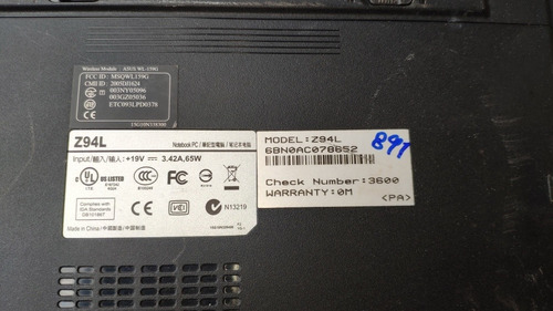 Notebook Asus Z94l Antigo Liga