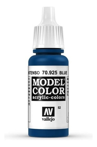 Vallejo Model Color 17ml Pintura Acrílica Color 52 Azul Intenso 70.925