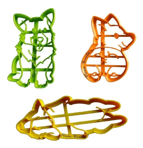 comprar Perritos X3 Corgi Gales - Cortante Galletas Masas - Cookies Fondant - Moldes