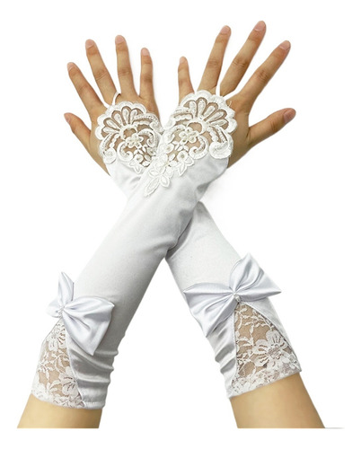 2 Pares De Guantes De Encaje Con Lazo Y Gancho For Los Dedos