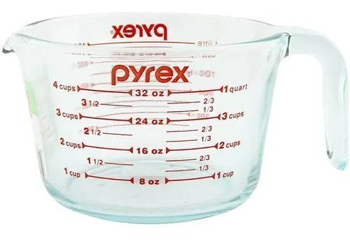 Taza Vaso Medidor De 1 Litro Vidrio Pyrex Original