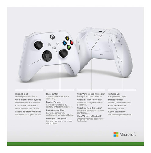 Control Inalámbrico Microsoft Xbox Bluetooth Robot White