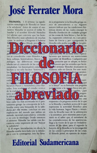 Diccionario De Filosofía Abreviado - José Ferrater Mora 