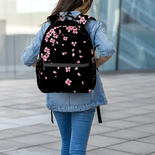 バッグ sakura 1pc Women's Sakura Cherry Blossom Print Backpack - Cute Pink
