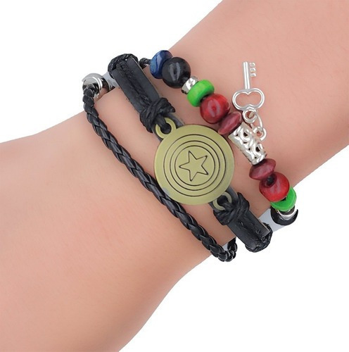 Pulsera Capitan America Avengers Escudo + Estuche