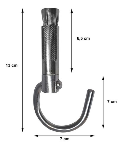 Imagem 3 de 5 de Gancho Para Rede Cadeira Balanço Teto Reforçado Inox