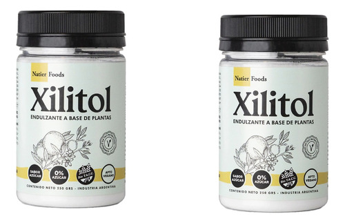  Pack X2 Xilitol Endulzante Natural 0% Azucae Natier 250gr