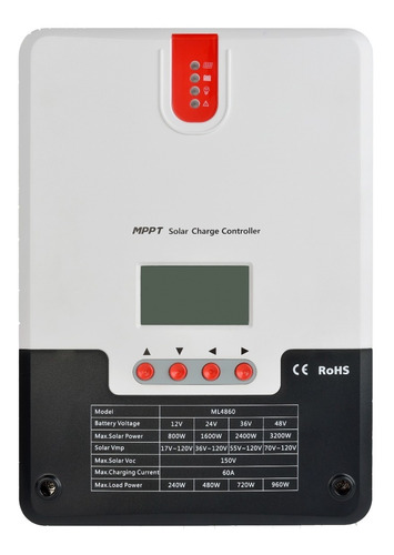 Controlador De Carga Solar  Mppt Srne Ml4860 60a 12-48v