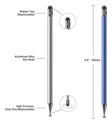 Lápiz Capacitivo 2 En 1 Stylus Bopomofo Para Pantalla Táctil