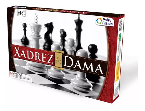 Jogo Xadrez e Dama de Mesa Combo 2 em 1 Tabuleiro Barato Kit - Erafull