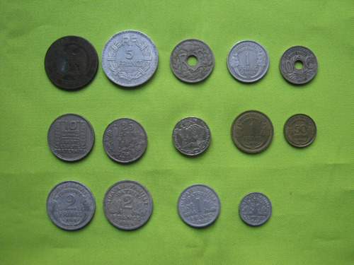 Francia Lote 14 Monedas  Diferentes Antiguas 