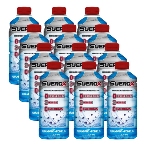 12un Suerox Bebida Hidratante 630ml Gusto Arándano-pomelo