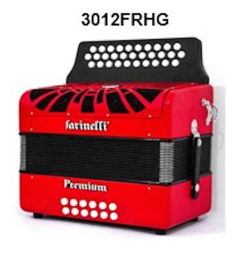 Acordeon Fa Rojo 3 Registros Farinelli Premium 3012frhg Full