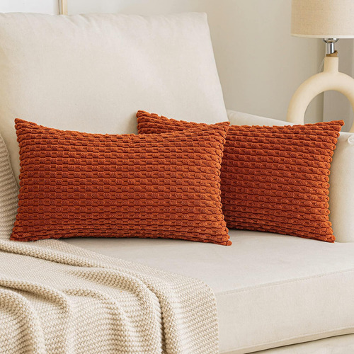 Emema Fundas De Almohada De Otoño De Pana Suave Decorativas 