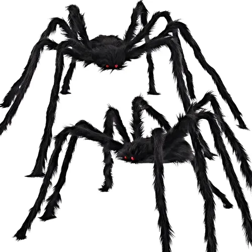 Araña Gigante De Peluche De 2 Metros – Decoración De Halloween Con Ojos Rojos Y 3 Modos De Luz