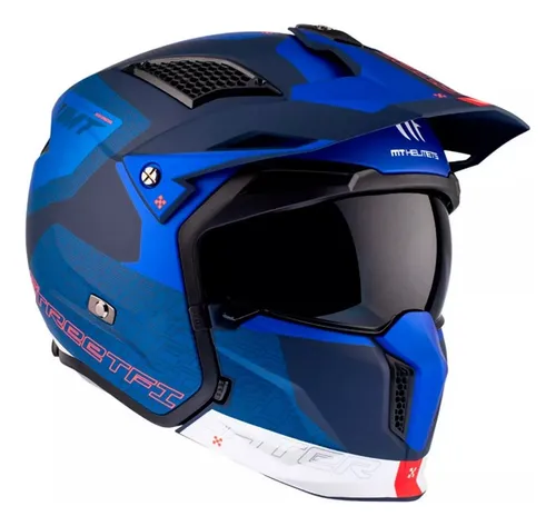 Casco Abierto Moto Mt Streetfighter Totem C17 Mentonera Desm